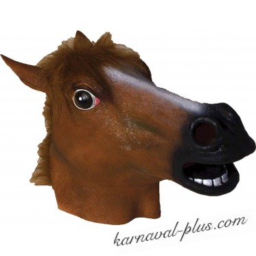 Карнавальная маска лошадь, цвет темно-коричневый
